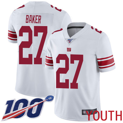 Youth New York Giants #27 Deandre Baker White Vapor Untouchable Limited Player 100th Season Football NFL Jersey->new york giants->NFL Jersey